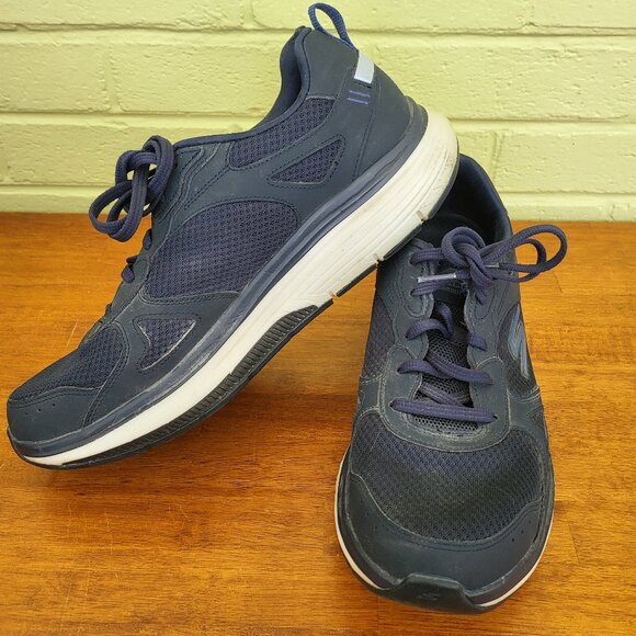 Skechers Go Walk Arch Fit Mens Sz 9.5 Shoes Lace Up Sneakers hyper burst BLUE T1 - Picture 1 of 12